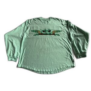 Disney Parks Star Wars The Mandalorian Baby Yoda Spirit Jersey Pullover Large